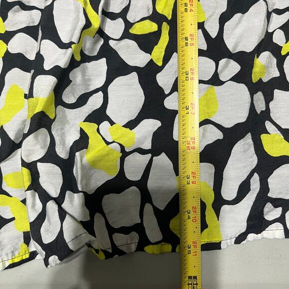 Nine West Women's Button Front Ruffle Hem Dress XXL Sleeveless Black Yellow - Picture 8 of 8